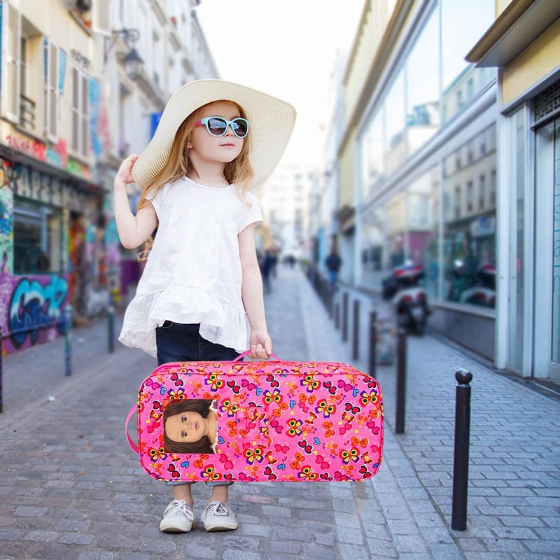 ZITA ELEMENT Doll Travel Carrier Case - Crossbody Shoulder Bag for 18 Inch Doll Accessories with Multi-Pocket, Storage Closet Wardrobe Makeovers - Image 4